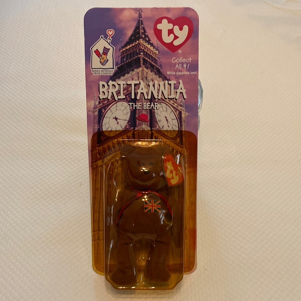 Ty Teenie Beanie Baby Brittania the Bear in Original Unopened Packaging with Tag